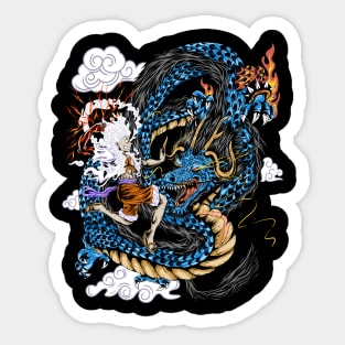 Epic Battle Luffy gear 5 vs Kaido Dragon Sticker